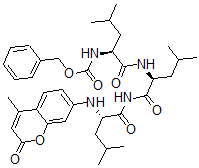 CAS#: 152015-61-7, Phenylmethyl N-[(2S)-4-Methyl-1-[[(2S)-4-Methyl-1-[[(2S)-4-Methyl-2-[(4-Methyl-2-Oxochromen-7-Yl)Amino]Pentanoyl]Amino]-1-Oxopentan-2-Yl]Amino]-1-Oxopentan-2-Yl]Carbamate