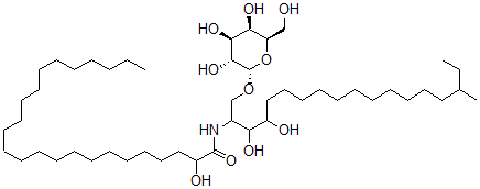 CAS#: 152139-44-1, N-[3,4-Dihydroxy-16-Methyl-1-[(2S,3R,4S,5R,6R)-3,4,5-Trihydroxy-6-(Hydroxymethyl)Oxan-2-Yl]Oxyoctadecan-2-Yl]-2-Hydroxytetracosanamide