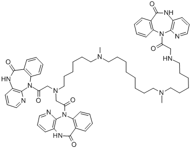 CAS#: 152429-64-6, 11-[2-[6-[Methyl-[8-[Methyl-[6-[[2-Oxo-2-(6-Oxo-5H-Pyrido[2,3-b][1,4]Benzodiazepin-11-Yl)Ethyl]Amino]Hexyl]Amino]Octyl]Amino]Hexyl-[2-Oxo-2-(6-Oxo-5H-Pyrido[2,3-b][1,4]Benzodiazepin-11-Yl)Ethyl]Amino]Acetyl]-5H-Pyrido[2,3-b][1,4]Benzodiazepin-6-One