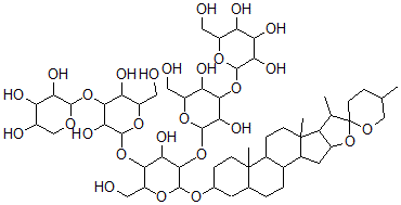 CAS#: 152574-90-8, (25R)-5alpha-Spirostan-3beta-Yl-4-O-((2-O-(beta-D-Glucopyranosyl)-beta-D-Glucopyranosyl)-3-O-(beta-D-Xylopyranosyl)-beta-D-Glucopyranosyl)-beta-D-Galactopyranoside