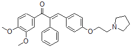 CAS#: 15272-66-9, 3,4-Dimethoxy-alpha-phenyl-4'-(2-(1-pyrrolidinyl)ethoxy)chalcone