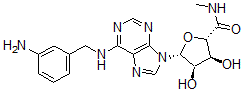 CAS#: 152918-20-2, (2S,3S,4R,5R)-5-[6-[(3-Aminophenyl)Methylamino]Purin-9-Yl]-3,4-Dihydroxy-N-Methyloxolane-2-Carboxamide