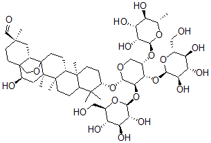 CAS#: 153127-34-5, 3-O-(Rhamnopyranosyl-1-2-Glucopyranosyl-1-3)(Glucopyranosyl-1-2)-Arabinopyranosylcyclamiretin A