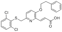CAS 登录号：154413-61-3， (E)-3-[6-[(2,6-二氯苯基)巯基甲基]-3-(2-苯基乙氧基)吡啶-2-基]丙-2-烯酸