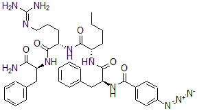 CAS#: 154447-48-0, N-[(2S)-1-[[(2S)-1-[[(2S)-1-[[(2S)-1-Amino-1-Oxo-3-Phenylpropan-2-Yl]Amino]-5-(Diaminomethylideneamino)-1-Oxopentan-2-Yl]Amino]-1-Oxohexan-2-Yl]Amino]-1-Oxo-3-Phenylpropan-2-Yl]-4-Azidobenzamide