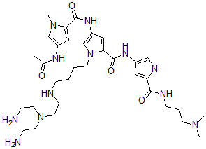 CAS#: 155056-06-7, 4-[(4-Acetamido-1-Methylpyrrole-2-Carbonyl)Amino]-1-[4-[2-(Bis(2-Aminoethyl)Amino)Ethylamino]Butyl]-N-[5-(3-Dimethylaminopropylcarbamoyl)-1-Methylpyrrol-3-Yl]Pyrrole-2-Carboxamide