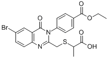 CAS#: 155104-15-7, 2-[[6-Bromo-3-(4-Ethoxycarbonylphenyl)-4-Oxoquinazolin-2-Yl]Methylsulfanyl]Propanoic Acid