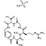 CAS 登录号：155158-97-7， (5R,11R,14R)-11-{3-[(二氨基亚甲基)氨基]丙基}-14-乙基-12-甲基-4,7,10,13,16-五氧代-3,6,9,12,15-五氮杂双环[15.3.1]二十一-1(21),17,19-三烯-5-羧酸甲烷磺酸酯(1:1)