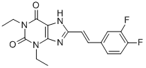 CAS#: 155271-46-8, 8-[(E)-2-(3,4-Difluorophenyl)Ethenyl]-1,3-Diethyl-7H-Purine-2,6-Dione