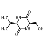 CAS 登录号：155322-96-6， (3R,6S)-3-(羟基甲基)-6-异丙基-2,5-哌嗪二酮