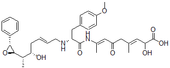 CAS#: 155645-50-4, (3E,7E)-2-Hydroxy-8-[[(2R)-2-[[(E,5S,6S)-5-Hydroxy-6-[(2R,3R)-3-Phenyloxiran-2-Yl]Hept-2-Enyl]Amino]-3-(4-Methoxyphenyl)Propanoyl]Amino]-4-Methyl-6-Oxonona-3,7-Dienoic Acid