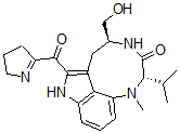 CAS 登录号：156312-08-2， (2S-(2R*,5R*))-7-((3,4-二氢-2H-吡咯-5-基)羰基)-1,2,4,5,6,8-六氢-5-(羟基甲基)-1-甲基-2-(1-甲基乙基)-3H-吡咯并(4,3,2-gh)-1,4-苯并二氮杂九环-3-酮