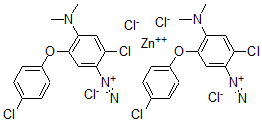 CAS#: 15663-61-3, 2-Chloro-5-(4-Chlorophenoxy)-4-Dimethylaminobenzenediazonium Tetrachlorozincate (2:1)