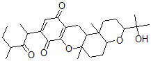 CAS 登录号：157183-69-2， 3-(2-羟基丙-2-基)-6a,12b-二甲基-9-(4-甲基-3-氧代己烷-2-基)-1,2,3,4a,5,6,12,12a-八氢苯并吡喃并[6,5-b]苯并吡喃-8,11-二酮