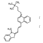 CAS#: 157199-63-8, 4-[(1E,3E)-3-(3-Methyl-1,3-Benzothiazol-2(3H)-Ylidene)-1-Propen-1-Yl]-1-[3-(Trimethylammonio)Propyl]Quinolinium Diiodide