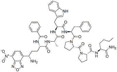 CAS#: 157610-44-1, (2S)-N-[(2S)-1-Amino-1-Oxohexan-2-Yl]-1-[(2R)-1-[(2S)-2-[[(2R)-2-[[(2S)-2-[[(2S)-2-(Benzoylamino)-5-[(4-Nitro-2,1,3-Benzoxadiazol-7-Yl)Amino]Pentanoyl]Amino]Propanoyl]Amino]-3-(1H-Indol-3-Yl)Propanoyl]Amino]-3-Phenylpropanoyl]Pyrrolidine-2-Carbonyl]Pyrrolidine-2-Carboxamide