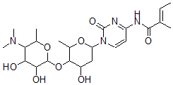 CAS 登录号：157878-05-2， (E)-N-[1-[5-(5-二甲基氨基-3,4-二羟基-6-甲基四氢吡喃-2-基)氧基-4-羟基-6-甲基四氢吡喃-2-基]-2-氧代嘧啶-4-基]-2-甲基丁-2-烯酰胺