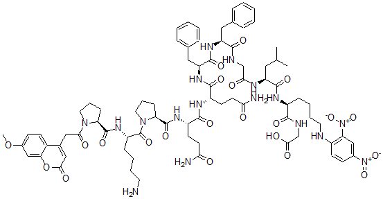 CAS#: 158584-07-7, (7-Methoxycoumarin-4-Yl)Acetyl-Prolyl-Lysyl-Prolyl-Glutaminyl-Glutaminyl-Phenylalanyl-Phenylalanyl-Glycyl-Leucyl-(2,4-Dinitrophenyl)Lysyl-Glycine