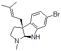 CAS 登录号：158642-05-8， (3aS,8bS)-6-溴-3-甲基-8b-(3-甲基丁-2-烯基)-1,2,3a,4-四氢吡咯并[2,3-b]吲哚