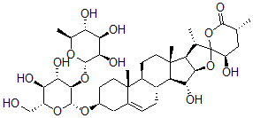 CAS#: 159126-18-8, 3,15,23-Trihydroxyspirost-5-En-26-One 3-O-(Rhamnopyranosyl-1-2)Glucopyranoside
