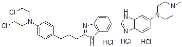 CAS#: 159277-19-7, N,N-Bis(2-Chloroethyl)-4-[3-[6-[6-(4-Methylpiperazin-1-Yl)-1H-Benzimidazol-2-Yl]-1H-Benzimidazol-2-Yl]Propyl]Aniline Trihydrochloride