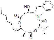 CAS#: 159542-04-8, (2S,5S,6R,10R,11S)-10-Heptyl-6-Hydroxy-4,11-Dimethyl-5-(Phenylmethyl)-2-Propan-2-Yl-1,9-Dioxa-4-Azacyclododecane-3,8,12-Trione