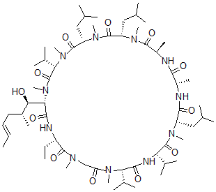 CAS#: 159605-70-6, (3S,6S,9S,12R,15S,18S,21S,24S,30S,33S)-30-Ethyl-33-[(E,1R,2R)-1-Hydroxy-2-Methylhex-4-Enyl]-1,4,7,10,12,15,19,25,28-Nonamethyl-6,9,18-Tris(2-Methylpropyl)-3,21,24-Tri(Propan-2-Yl)-1,4,7,10,13,16,19,22,25,28,31-Undecazacyclotritriacontane-2,5,8,11,14,17,20,23,26,29,32-Undecone