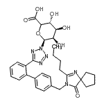 CAS#: 160205-58-3, 2-Butyl-3-[(2'-{2-[(5xi)-beta-L-lyxo-hexopyranuronosyl]-2H-tetrazol-5-yl}-4-biphenylyl)methyl]-4-oxo-1,3-diazaspiro[4.4]non-1-ene
