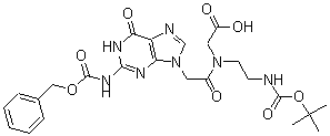 CAS#: 169287-77-8, N-[2-[1,6-Dihydro-6-Oxo-2-[[(Phenylmethoxy)Carbonyl]Amino]-9H-Purin-9-Yl]Acetyl]-N-[2-[[(1,1-Dimethylethoxy)Carbonyl]Amino]Ethyl]-Glycine