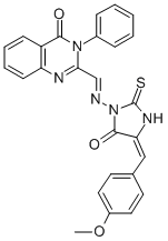 CAS#: 169471-16-3, 2-[(E)-[(4E)-4-[(4-Methoxyphenyl)Methylidene]-5-Oxo-2-Sulfanylideneimidazolidin-1-Yl]Iminomethyl]-3-Phenylquinazolin-4-One