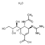 CAS#: 171094-50-1, (6R)-5-Acetamido-2,6-anhydro-3,4,5-trideoxy-4-[(diaminomethylene)amino]-6-[(1R,2R)-1,2,3-trihydroxypropyl]-L-threo-hex-2-enonic acid hydrate (1:1)