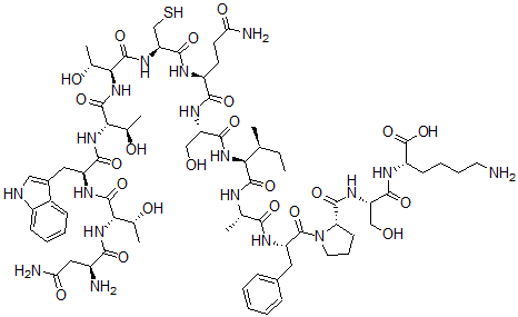 CAS 登录号：172228-98-7， L-天冬氨酰胺酰-L-苏氨酰-L-色氨酰-L-苏氨酰-L-苏氨酰-L-半胱氨酰-L-谷氨酰胺酰-L-丝氨酰-L-异亮氨酰-L-丙氨酰-L-苯丙氨酰-L-脯氨酰-L-丝氨酰-L-赖氨酸