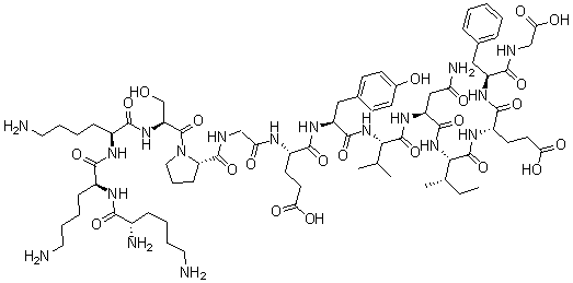 CAS#: 172615-51-9, L-Lysyl-L-Lysyl-L-Lysyl-L-Seryl-L-Prolylglycyl-L-alpha-Glutamyl-L-Tyrosyl-L-Valyl-L-Asparaginyl-L-Isoleucyl-L-alpha-Glutamyl-L-Phenylalanyl-Glycine