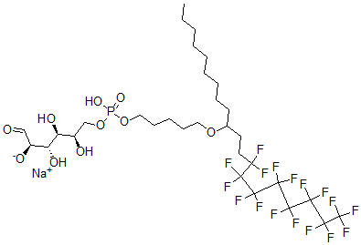 CAS 登录号：172916-27-7， (2R,3R,4S,5R)-6-[5-(13,13,14,14,15,15,16,16,17,17,18,18,19,19,20,20,20-十七氟二十烷-10-基氧基)戊氧基-羟基磷酰]氧基-3,4,5-三羟基-1-氧代己烷-2-醇钠