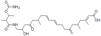 CAS 登录号：174513-95-2， (2E,10E,12E)-20-[(3-氨基甲酰氧基-2-甲基丁酰基)氨基]-19-羟基-3,5,15-三甲基-7-亚甲基-17-氧代二十碳-2,10,12-三烯酸