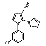 CAS 登录号：175134-97-1， 1-(3-氯苯基)-5-(1H-吡咯-1-基)-1H-吡唑-4-甲腈