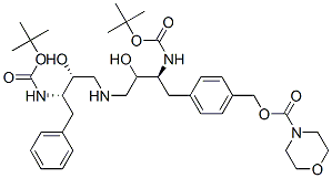 CAS#: 175233-61-1, [4-[(2S,3R)-3-Hydroxy-4-[[(2R,3S)-2-Hydroxy-3-[(2-Methylpropan-2-Yl)Oxycarbonylamino]-4-Phenylbutyl]Amino]-2-[(2-Methylpropan-2-Yl)Oxycarbonylamino]Butyl]Phenyl]Methyl Morpholine-4-Carboxylate
