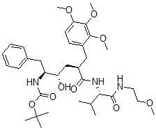 CAS#: 175385-62-3, Tert-Butyl N-[(2S,3S,5R)-3-Hydroxy-6-[[(2S)-1-(2-Methoxyethylamino)-3-Methyl-1-Oxobutan-2-Yl]Amino]-6-Oxo-1-Phenyl-5-[(2,3,4-Trimethoxyphenyl)Methyl]Hexan-2-Yl]Carbamate
