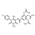 CAS 登录号：176379-09-2， 5-{[6-氨基-1-(4-氯苯基)-3-甲基-2,4-二氧代-1,2,3,4-四氢-5-嘧啶基]氨基甲酰}苯-1,2,3-三基三乙酸酯