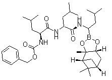 CAS#: 179324-21-1, N-[(Phenylmethoxy)Carbonyl]-L-Leucyl-N-[1-[(3aS,4S,6S,7aR)-Hexahydro-3a,5,5-Trimethyl-4,6-Methano-1,3,2-Benzodioxaborol-2-Yl]-3-Methylbutyl]-L-Leucinamide