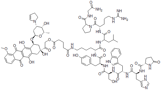 CAS#: 179910-83-9, (2S-cis)-6-(N(6)-(5-(2-(1,2,3,4,6,11-hexahydro-2,5,12-trihydroxy-7-methoxy-6,11-dioxo-4-((2,3,6-trideoxy-3-(2,3-dihydro-1H-pyrrol-1-yl)-alpha-L-lyxo-hexopyranosyl)oxy)-2-naphthacenyl)-2-oxoethoxy)-1,5-dioxopentyl)-D-lysine)-Luteinizing hormone-releasing factor (pig)