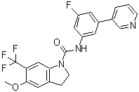 CAS#: 181629-93-6, N-[3-Fluoro-5-(3-Pyridinyl)Phenyl]-5-Methoxy-6-(Trifluoromethyl)-1-Indolinecarboxamide