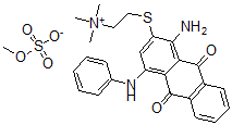 CAS 登录号:18559-08-5, 2-((1-氨基-9,10-二氢-9,10-二氧代-4-(苯基氨基)-2-蒽基)硫代)-N,N,N-三甲基-乙铵硫酸甲酯盐