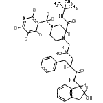 CAS 登录号：185897-02-3， 1-{4-苄基-2-羟基-5-[(2-羟基-2,3-二氢-1H-茚-1-基)氨基]-5-氧代戊基}-N-(2-甲基-2-丙基)-4-[(<sup>2</sup>H<sub>4</sub>)-3-吡啶基(<sup>2</sup>H<sub>2</sub>)甲基]-2-哌嗪甲酰胺
