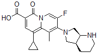 CAS 登录号：186293-38-9， 8-[(4aS,7aS)-1,2,3,4,4a,5,7,7a-八氢吡咯并[3,4-b]吡啶-6-基]-1-环丙基-7-氟-9-甲基-4-氧代喹嗪-3-羧酸