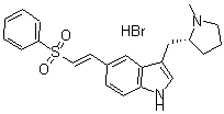 CAS 登录号：188113-69-1， 5-(2-(苯磺酰基)乙烯基)-3-(1-甲基吡咯烷-2(R)-基甲基)-1H-吲哚氢溴酸盐