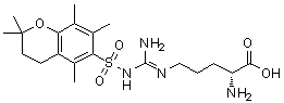 CAS 登录号：191869-60-0， (E)-N<sup>5</sup>-(氨基{[(2,2,5,7,8-五甲基-3,4-二氢-2H-苯并吡喃-6-基)磺酰基]氨基}亚甲基)-D-鸟氨酸