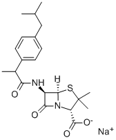 CAS#: 196309-77-0, Sodium (2S,5R,6R)-3,3-Dimethyl-6-[2-[4-(2-Methylpropyl)Phenyl]Propanoylamino]-7-Oxo-4-Thia-1-Azabicyclo[3.2.0]Heptane-2-Carboxylate