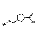 CAS#: 196492-77-0, (1R,3R)-3-(Methoxymethyl)Cyclopentanecarboxylic Acid