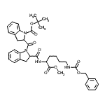 CAS#: 198016-44-3, 2-Methyl-2-Propanyl 2-({2-[(6-{[(Benzyloxy)Carbonyl]Amino}-1-Methoxy-1-Oxo-2-Hexanyl)Carbamoyl]-2,3-Dihydro-1H-Indol-1-Yl}Carbonyl)-1-Indolinecarboxylate